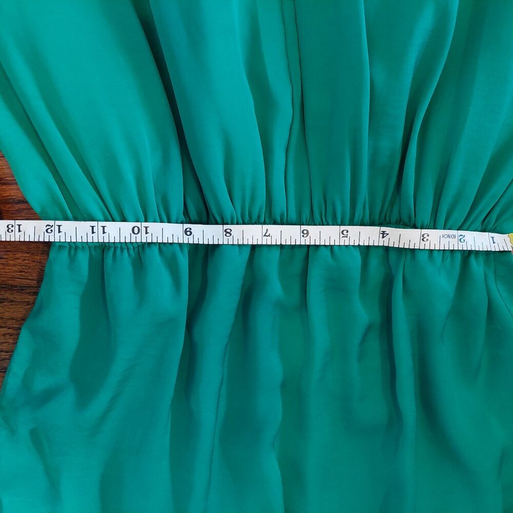 Banana Republic Size 2 Colorblock Elegant Emerald Green Formal Patio Dress - Picture 13 of 17